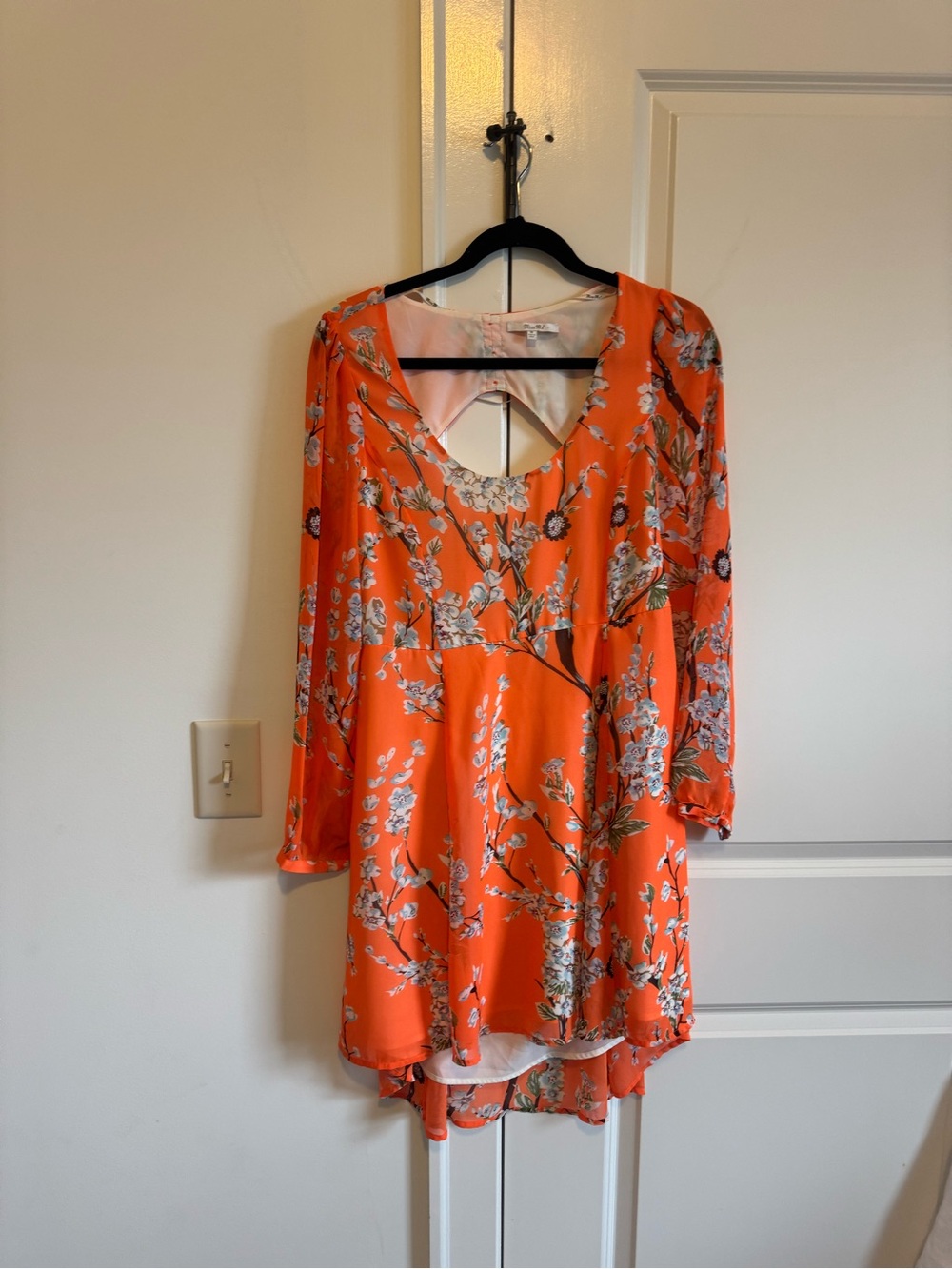 Miss Me Orange Floral High-Low V-Neck Dress